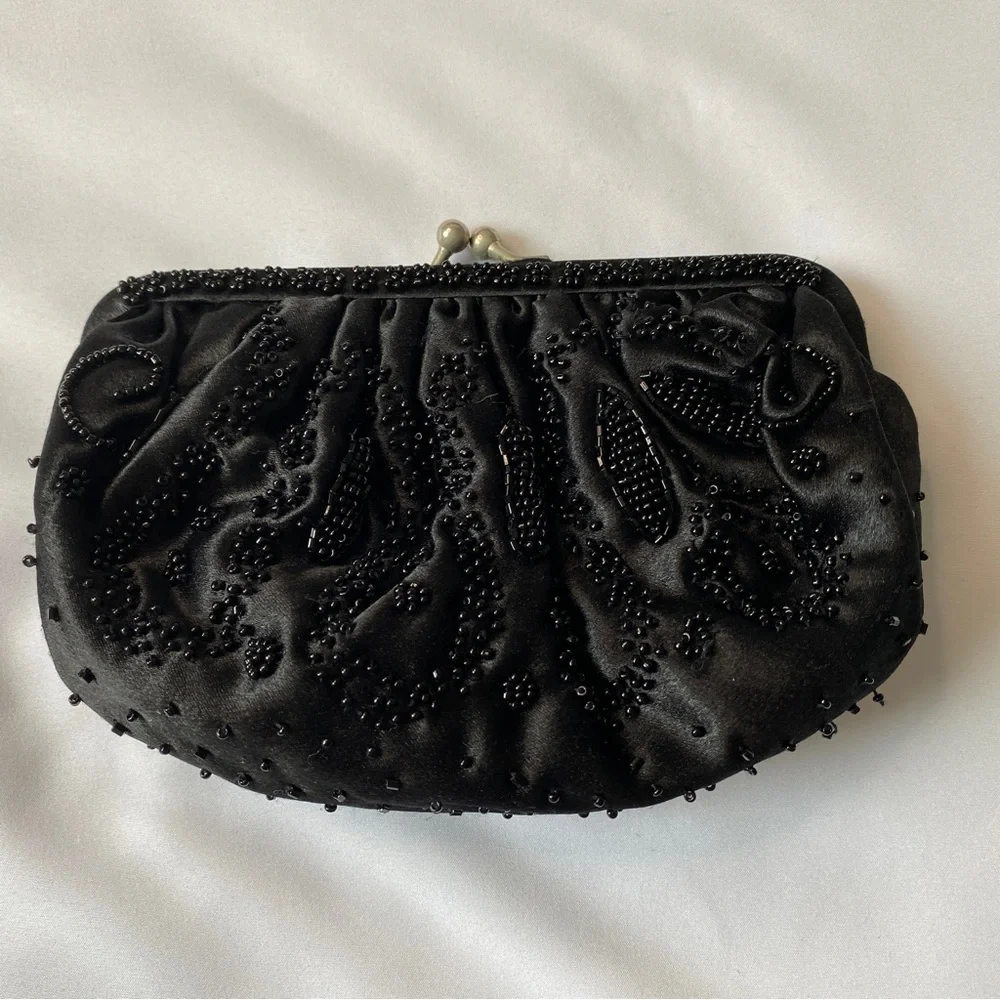 Vintage La Regale Black Clutch Sequins